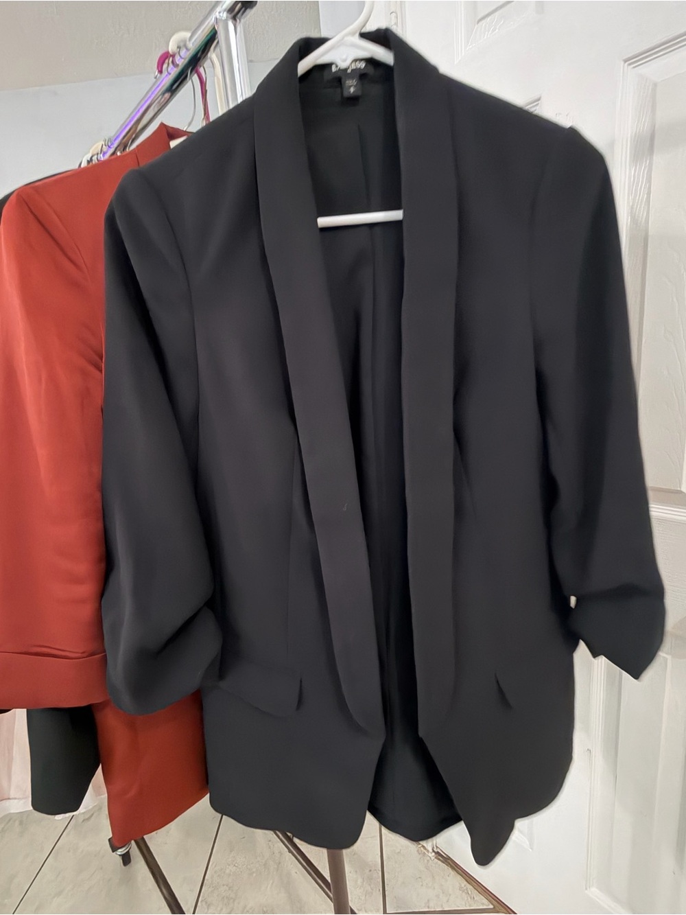 Express Black Open-Front Shawl Collar Blazer